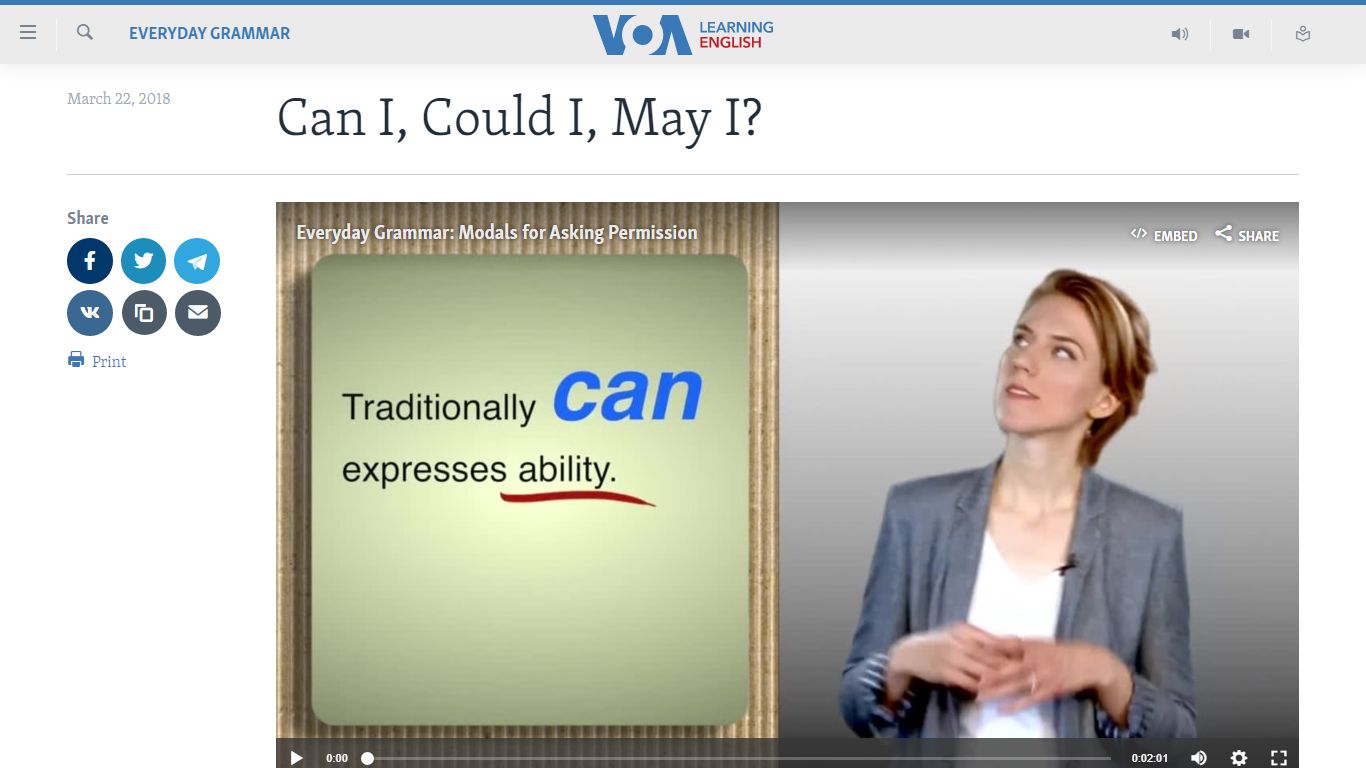 Can I, Could I, May I? - VOA